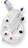 Artist Palette Enameled Charm, Sterling Silver
