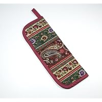 Heat-resistant Curling Iron Cover - Burgundy Paisley Print