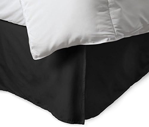 HotHaat New Collection 300 Thread Count 1 Piece 20" Drop Length Bed Skirt in Solid Black Queen Size 100% Egyptian Cotton