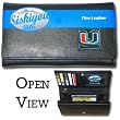 Miami Hurricanes Genuine Leather Womens Female Clutch Pocketbook - NCAA College Athletics Fan Shop Sports Team Merchandise
