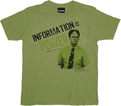The Office Dwight Schrute Information is Power Taupe T-Shirt Tee
