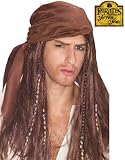 Mens Womens Brown Suede Pirate Do Rag Costume Wig