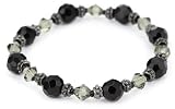 1928 Jewelry Spring Hematite-Color and Black Diamond Color Stretch Bracelet
