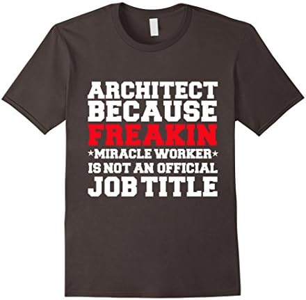 Men's Funny Architect Miracle Worker T-shirt Architecture Graduate Medium Asphalt