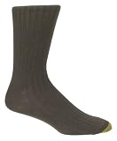  : Gold Toe Men's ADC Aquafx Adams Rib Dress Sock, Brown, Shoe Size 6-12 1/2