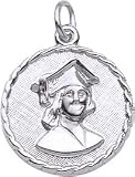 Girl Graduate Rope Edge Disc Charm by Rembrandt Charms