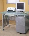 Computer Workstation With Frosted Glass Top