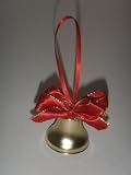 12 Metal Bell Christmas Ornament with 2 Red Satin Bows
