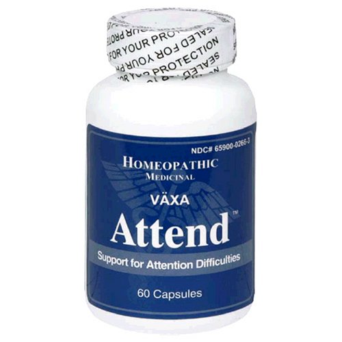 VAXA Homeopathic Medicinal Attend, Support for Attention Difficulties, Capsules, 60-Count Bottle