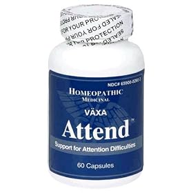 VAXA Homeopathic Medicinal Attend, Support for Attention Difficulties, Capsules, 60-Count Bottle