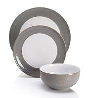 12 Piece Cross Hatch Dinner Set