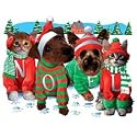 Noel-Dog & Cat Christmas Adult T-Shirt