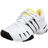adidas Women's Barricade V Tennis Shoe,White/Black/Yellow,7 M