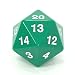 Koplow 55mm Jumbo d20 Opaque Countdown Dice, Green with White