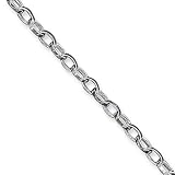 5mm, Oval Flat Link Anklet in Sterling Silver, 10 inch