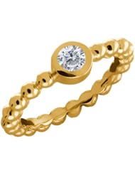 0.25 Ct Round White Diamond 18k Yellow Gold Ring