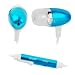 GTMax Blue 3.5mm Metal Stereo Headset Handsfree Soft Gel Earbud with Microphone for LG Chocolate Touch / 8575 Touch / Tritan AX840 / UX840 / enV Touch VX11000 / Incite CT810 / Rhythm AX585 / VX8560 Chocolate 3 / Dare VX9700