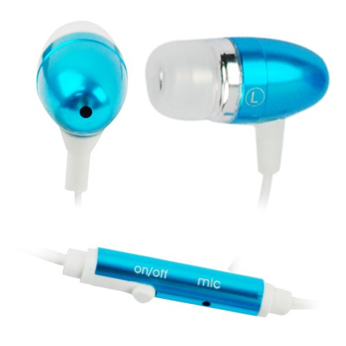 GTMax Blue 3.5mm Metal Stereo Headset Handsfree Soft Gel Earbud with Microphone for T Mobile Huawei Comet GTMax Blue 3.5mm Metal Stereo Headset Handsfree Soft Gel Earbud with Microphone for T-Mobile Huawei Comet