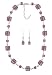 Necklace & Earring Set - N512 - Murano Style Glass Squares and Matching Earrings ~ Amethyst (Purple)