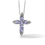 Tanzanite and Diamond Cross