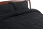 Microsuede Full/Queen 3-piece Duvet Set, Black