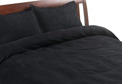 Microsuede Full/Queen 3-piece Duvet Set, Black