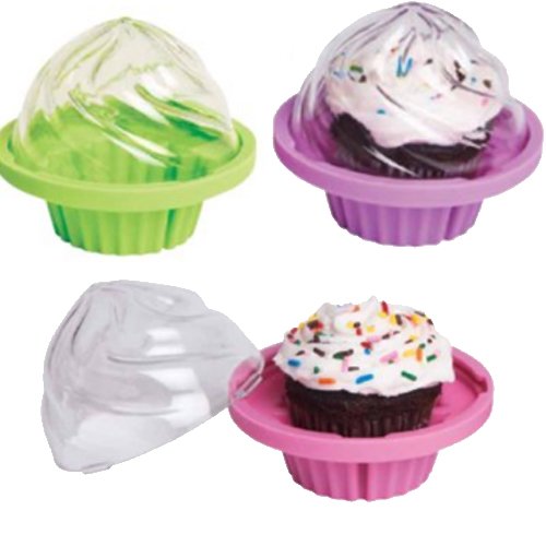 Dci Cupcake To Go Individual Cupcake Holder, Assorted Pink, Purple And Green Colors