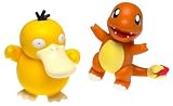 Pokemon 2 Action figure #54 Psyduck and #04 Charmander By Hasbro in 2000 - figures are about 4" inches tallIMAGE