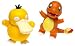 Pokemon 2 Action figure #54 Psyduck and #04 Charmander By Hasbro in 2000 - figures are about 4" inches tall_s-1