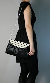 Diamond Tapestry Flap Clutch
