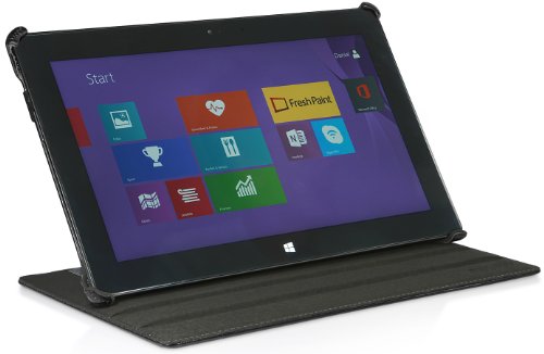 StilGut UltraSlim Case V2, étui avec fonction maintien et de présentation pour Microsoft Surface Pro & Surface Pro 2, noir