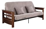 Serta Pinehurst Athens Full Futon Set with Pillows, Espresso/Gray