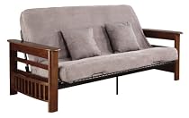 Serta Pinehurst Athens Full Futon Set with Pillows, Espresso/Gray