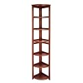 Flip-Flop 6 shelf Folding Corner Bookcase - Cherry