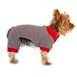 Fleece Pet Pajamas - Grey/Red - 2X Small