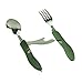 Seryty Stainless Steel Folding Knife And Fork Spoon Combination Camping Tableware Green