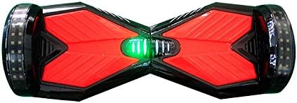 Greworld Two Wheel Smart Self Balancing Electric Scooter with Bluetooth Speaker and Side LED Lights,Black and Red