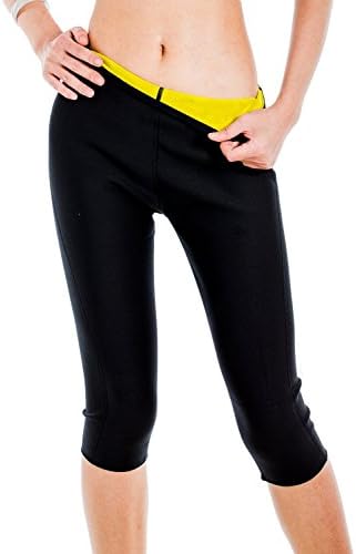 Se7en Womens Hot Thermo Slimming Capri Yoga Pants Body Shapers (M, Black)