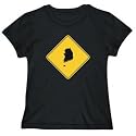 T-Shirt Womens Black " South Korea Map " Countries