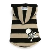 Amazon：ソフト　ソフト ストライプ スカル フーディー(パーカー) [ ベージュ ] 犬服のパーカー・フーデ... 【XS】