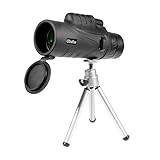 Ohuhu 12 x 52 Mini Waterproof Monocular Spotting Scope with Tripod