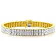 1.00ct TDW Diamond Bracelet in Gold Plated Sterling Silver - Size 7