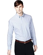 XXXL Pure Cotton Wide Striped Oxford Shirt