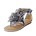 New Summer Fashion Flower Beaded Women's T Strap Sweet Flats Sandals Shoes