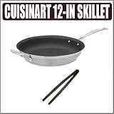 Review Cuisinart MCP2230HNS/K1 / Cuisinart Multiclad Pro Tri-Ply 12IN Non-Stick Stainless Skillet w/ Silicone Tongs