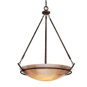 Minka Lavery Calavera 684-14 Large Bowl (39"H x 33"W) Alabaster 5 Light 500 watt Pendant in Nutmeg