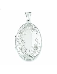 Genuine .925 Sterling Silver Floral Oval Locket 3.5 Grams. 100% Satisfaction Guaranteed.
