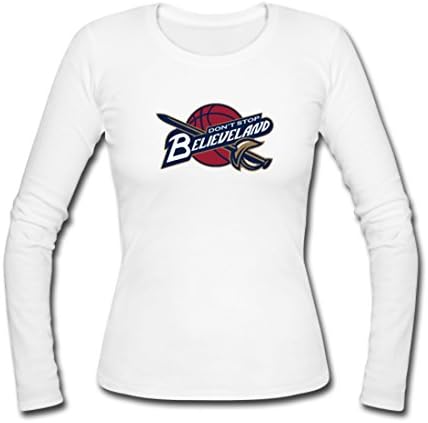 GoGoGing Womens Cleveland Cavaliers Cool Custom Gildan Long Sleeve Shirts Ladies White L