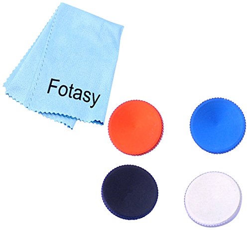 Fotasy RBL 15mm Soft Shutter Release Button Adapter with Premier Cleaning Cloth (Silver/Orange/Blue/Black)