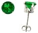 Earring Stud Emerald Green Cubic Zirconia 1.0 Carat size Brilliant-Cut Sterling Silver